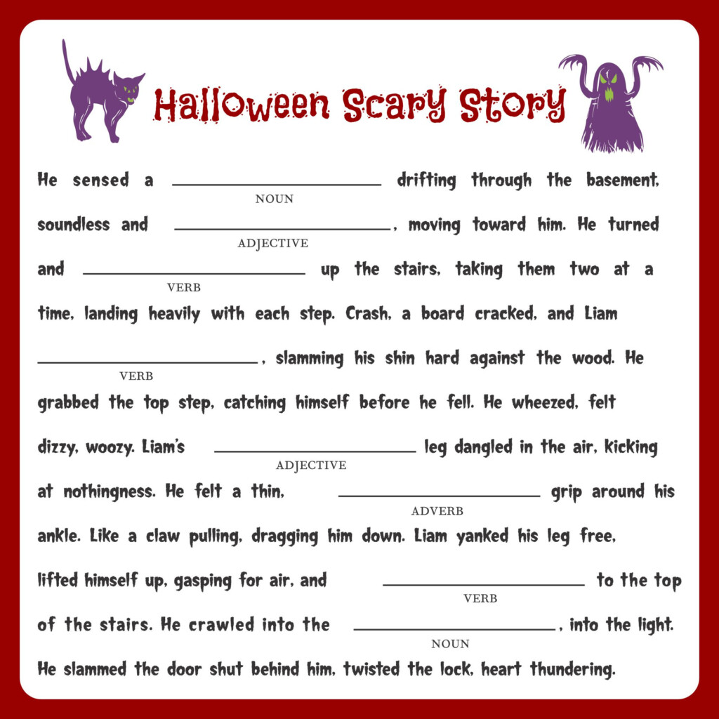10 Best Halloween Mad Libs Printable Worksheets Printablee