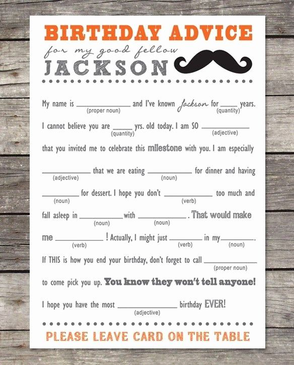  30 Birthday Mad Libs Printable In 2020 Birthday Games For Adults 