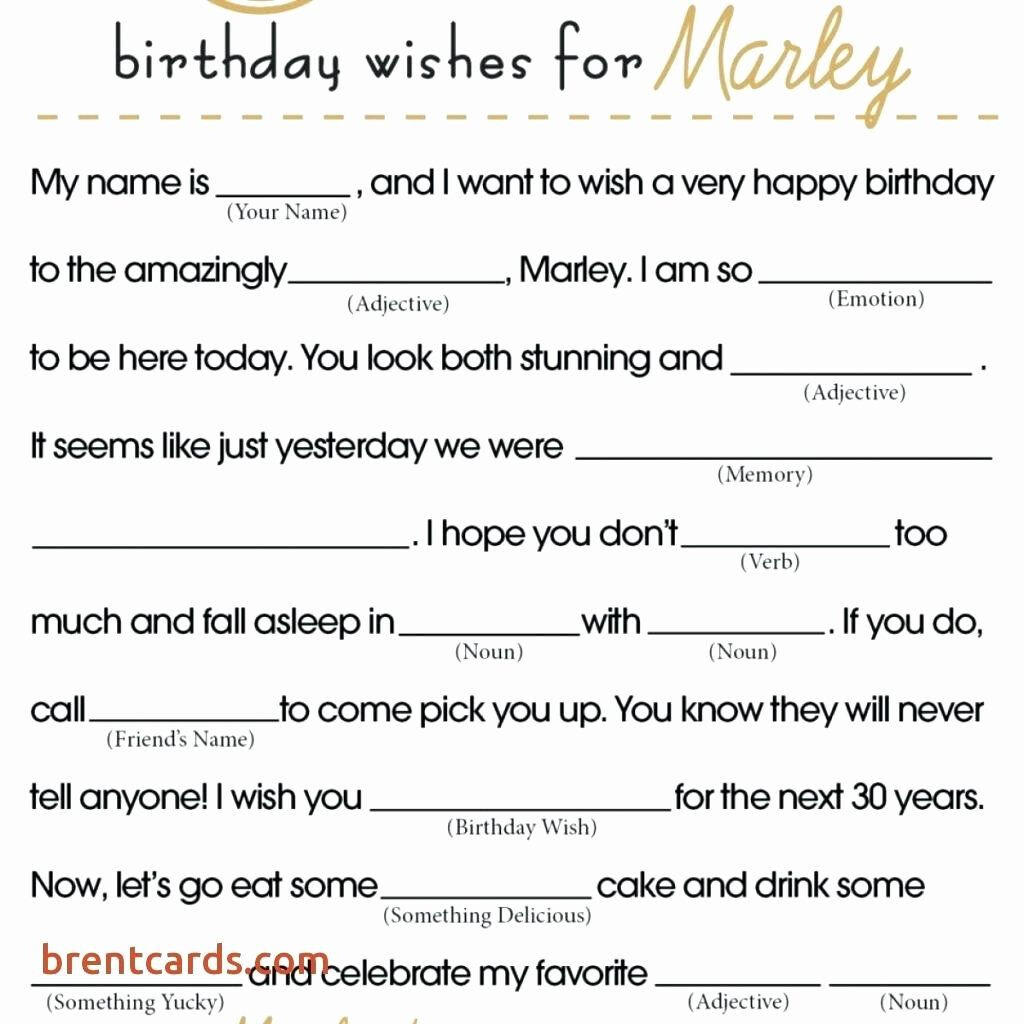  30 Birthday Mad Libs Printable In 2020 Birthday Template Happy 