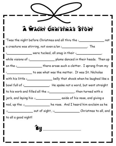 32 Interesting Christmas Mad Libs KittyBabyLove