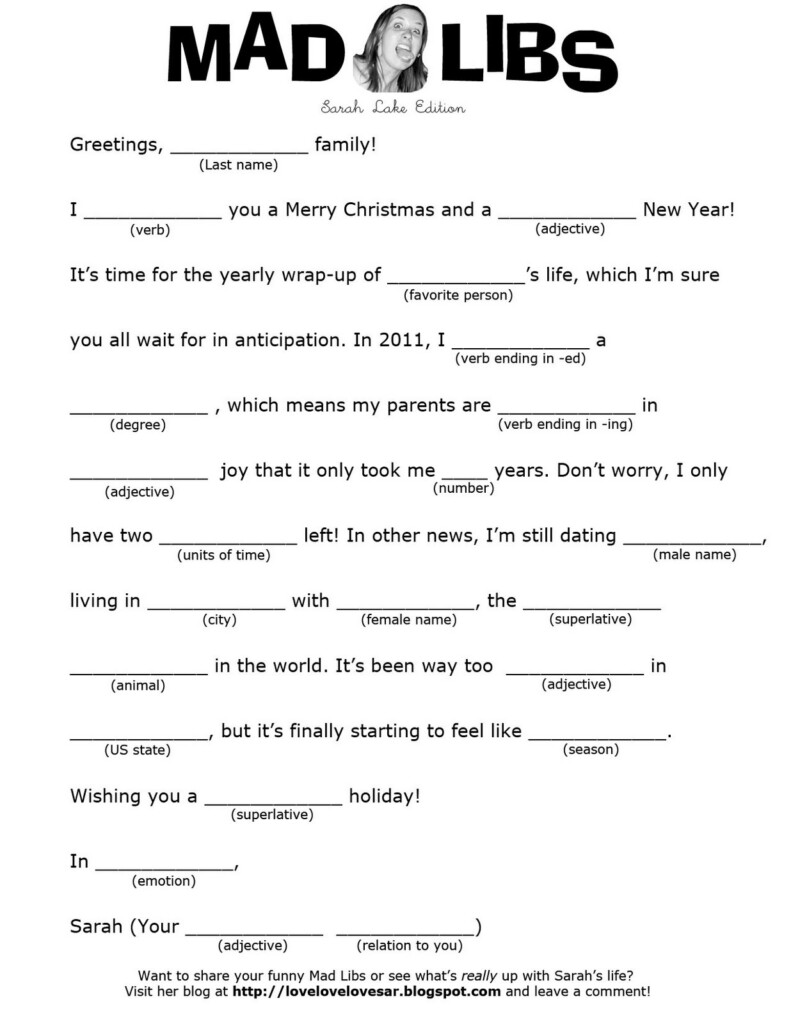 32 Interesting Christmas Mad Libs KittyBabyLove