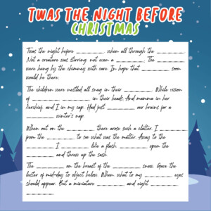 6 Best Night Before Christmas Mad Libs Printable Printablee