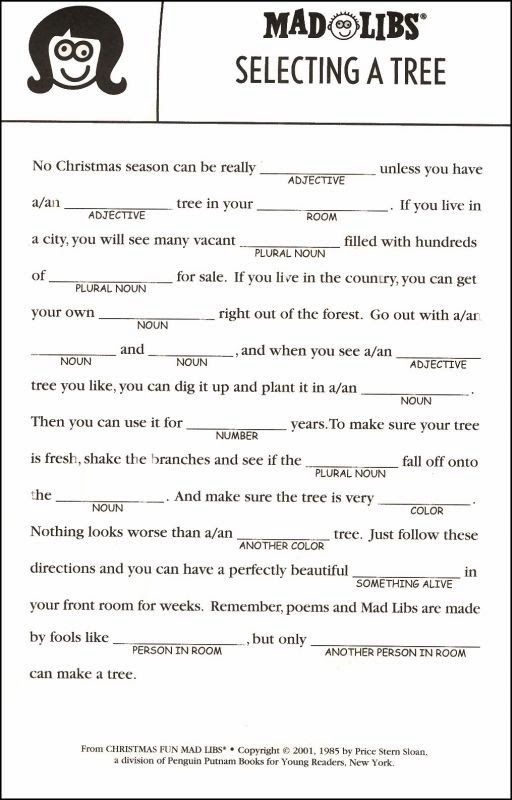 6 Christmas Mad Libs Printable For Kids Christmas Mad Libs Funny 