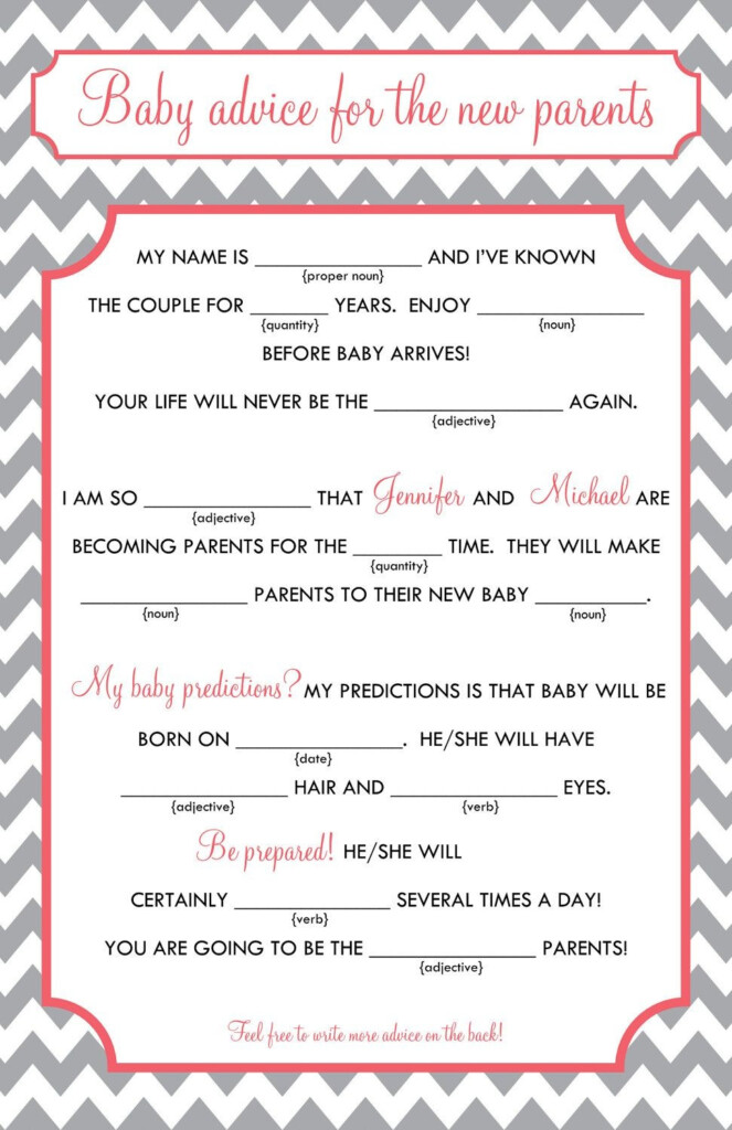 Baby Shower Mad Libs Printable Free Free Printable