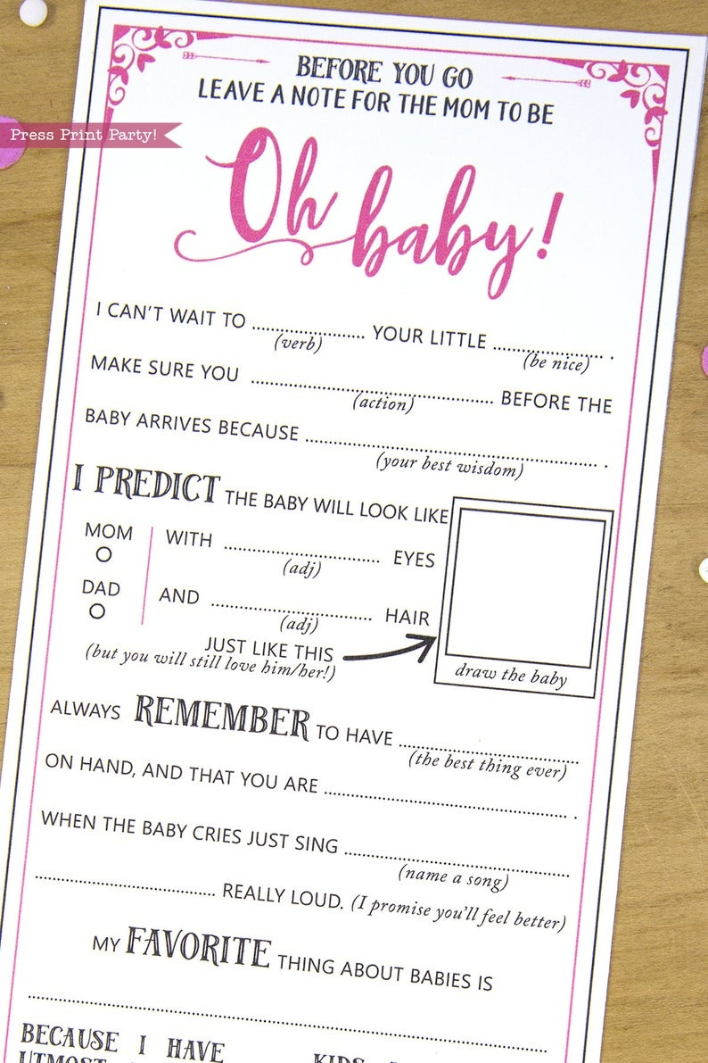 Baby Shower Mad Libs Printable Free Free Printable