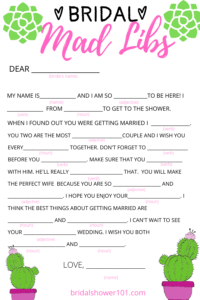 Bridal Mad Libs Free Printable Bridal Shower Mad Libs Funny Shower