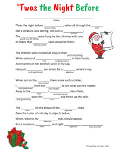 Christmas Mad Libs Printable Teach Me I m Yours