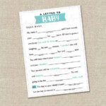 Dear Baby Printable Baby Shower Mad lib Game A Letter To Etsy