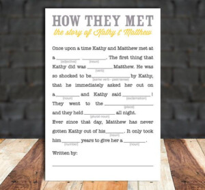 DIY Printable Wedding Mad Libs Wedding Mad Libs Wedding Printables