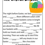 Easter Mad Libs Easter Worksheets Easter Basket Printable