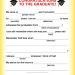 Emoji Free Printable Graduation Mad Libs Card Graduation Party High