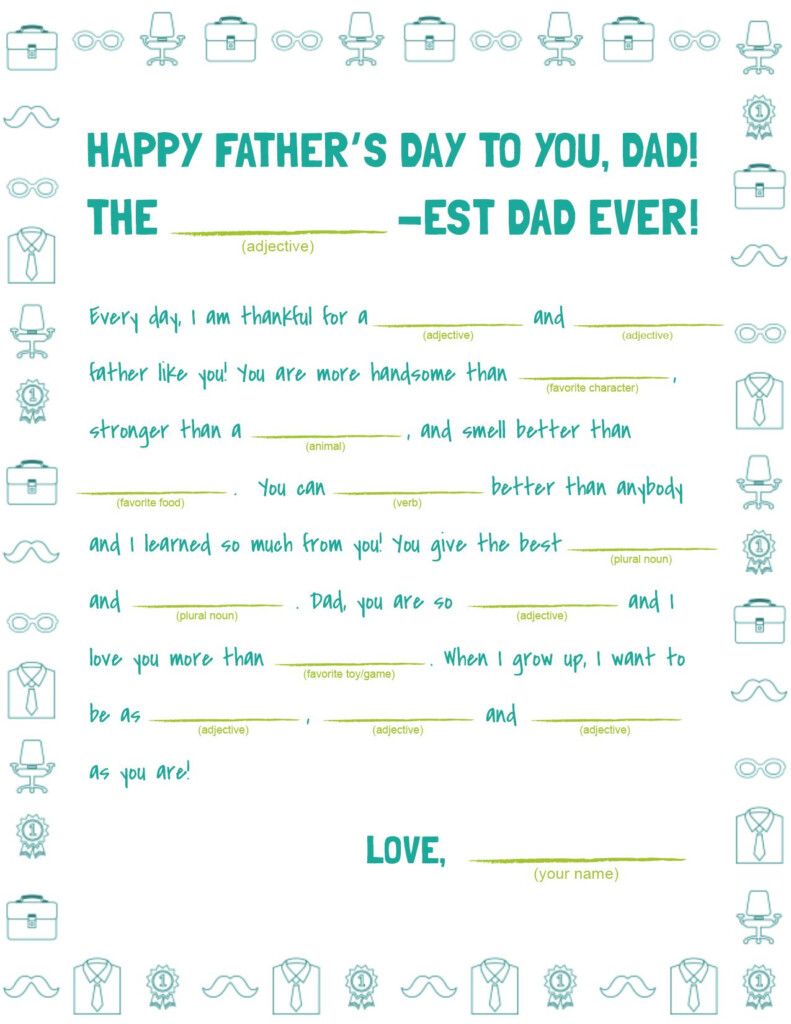 Father s Day Gifts From Kids Free Printable Mad Libs For Dad 
