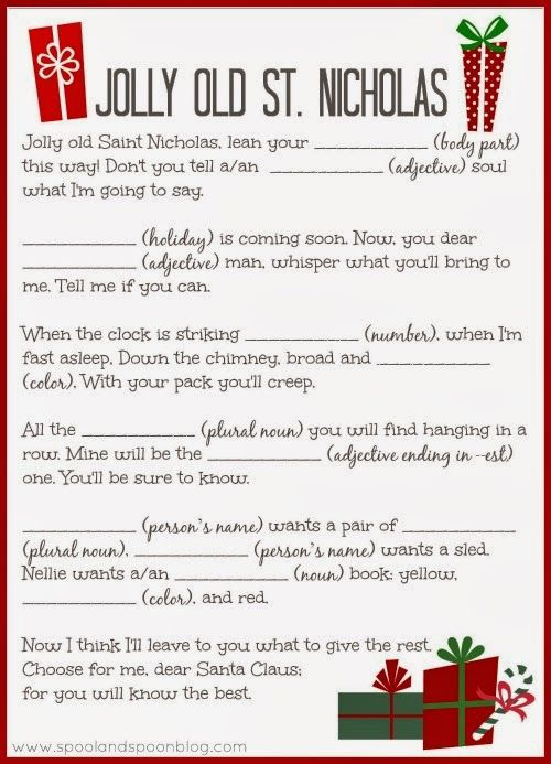 Five PRINTABLE Christmas Carol Mad Libs By Spool And Spoon For Sumo s