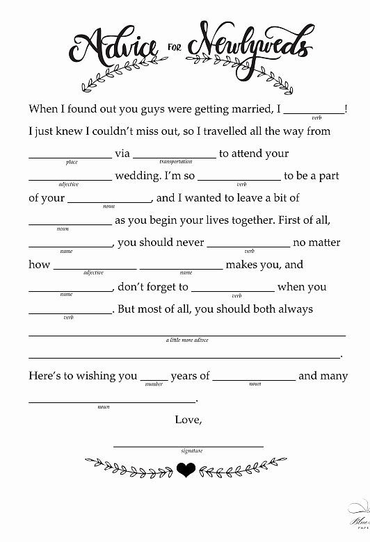 Free Mad Lib Template Free Printable Wedding Mad Libs POPSUGAR 