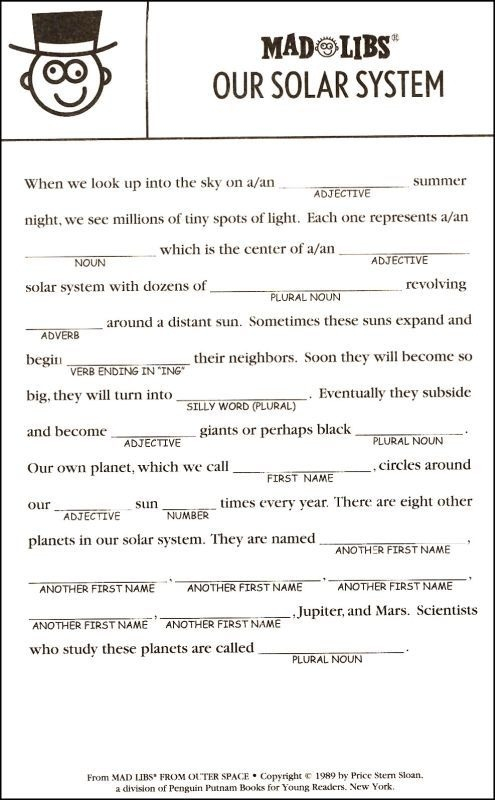 Free Mad Libs Printable Worksheets Worksheets Master