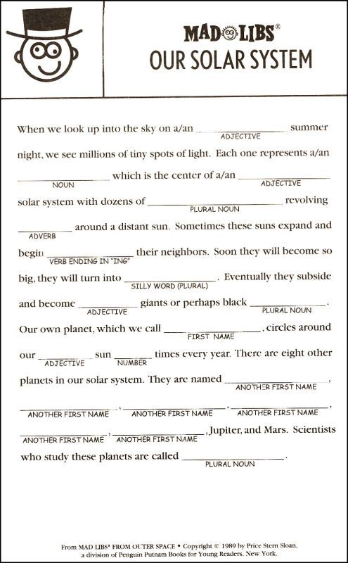 Free Printable Mad Libs Worksheets For Adults Learning How To Read
