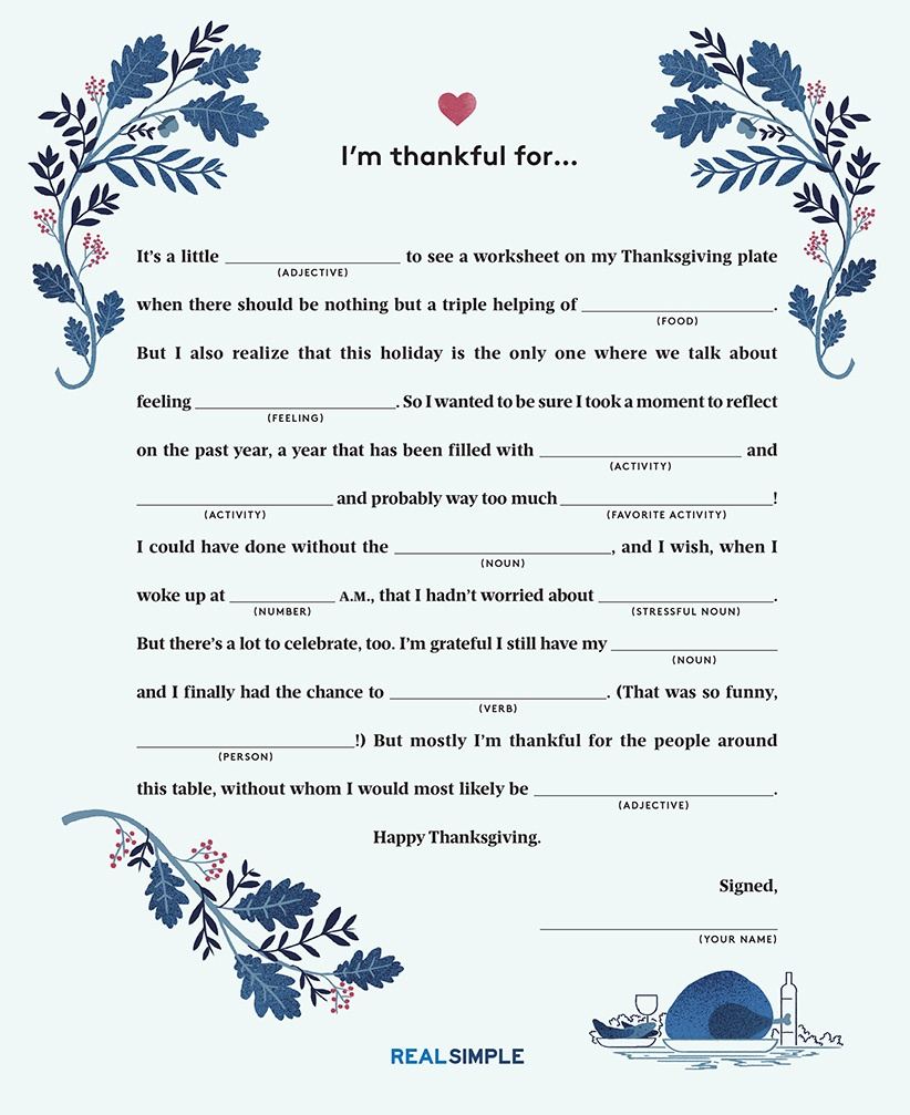 Free Printable Thanksgiving Mad Libs Free Printable