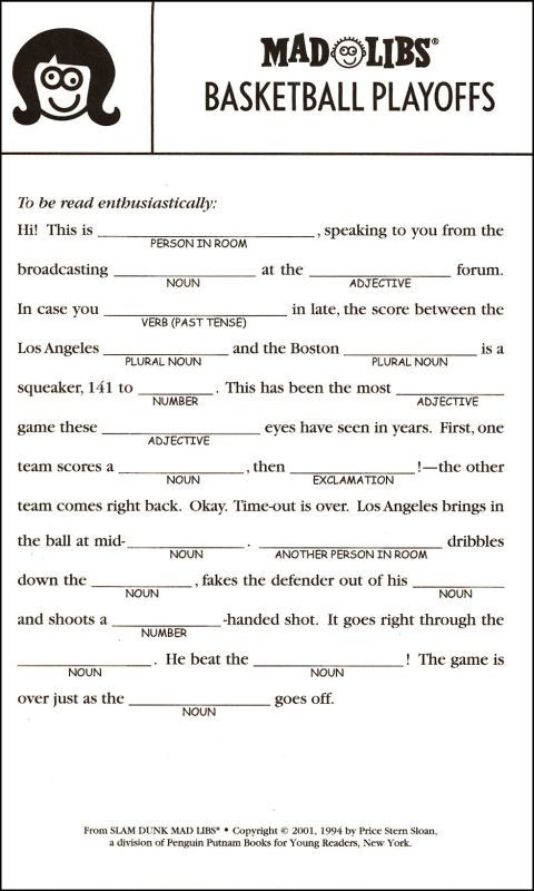 Funny Easy Mad Libs For Kids Printable Tedy Printable Activities