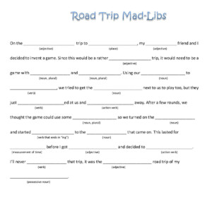 Funny Mad Libs Mad Libs Road Trip