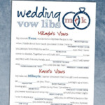 Funny Wedding Vows Mad Lib Game Personalized Printable 222 funny