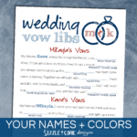 Funny Wedding Vows Mad Lib Game Personalized Printable 222 Funny