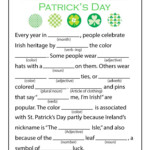 Green For St Patrick s Day Mad Libs Woo Jr Kids Activities In 2020