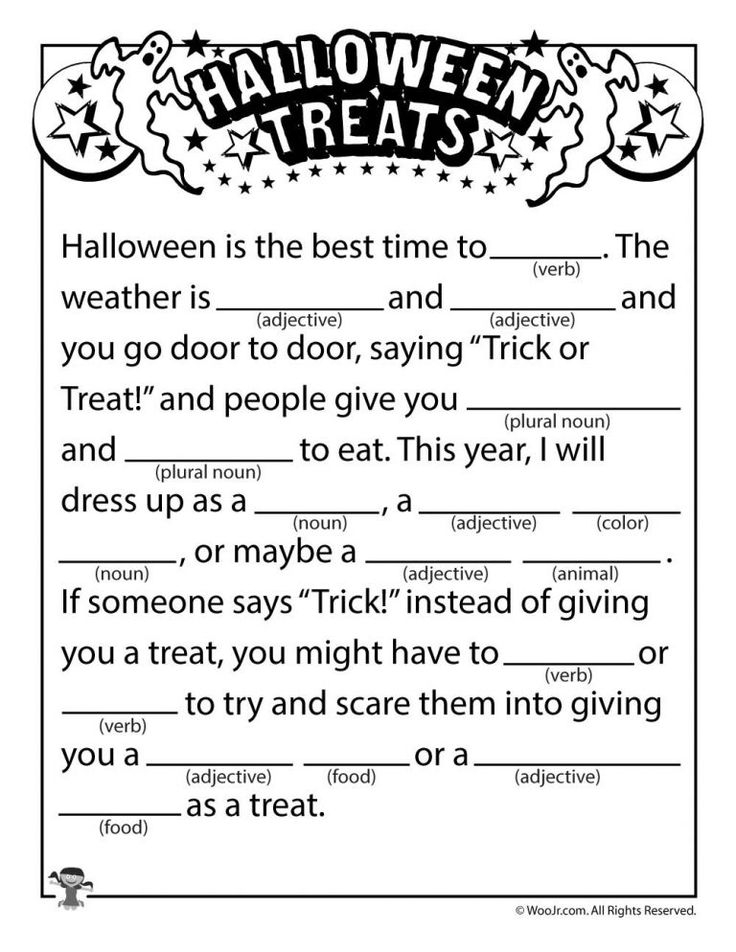 Halloween Mad Libs Woo Jr Kids Activities Halloween Writing