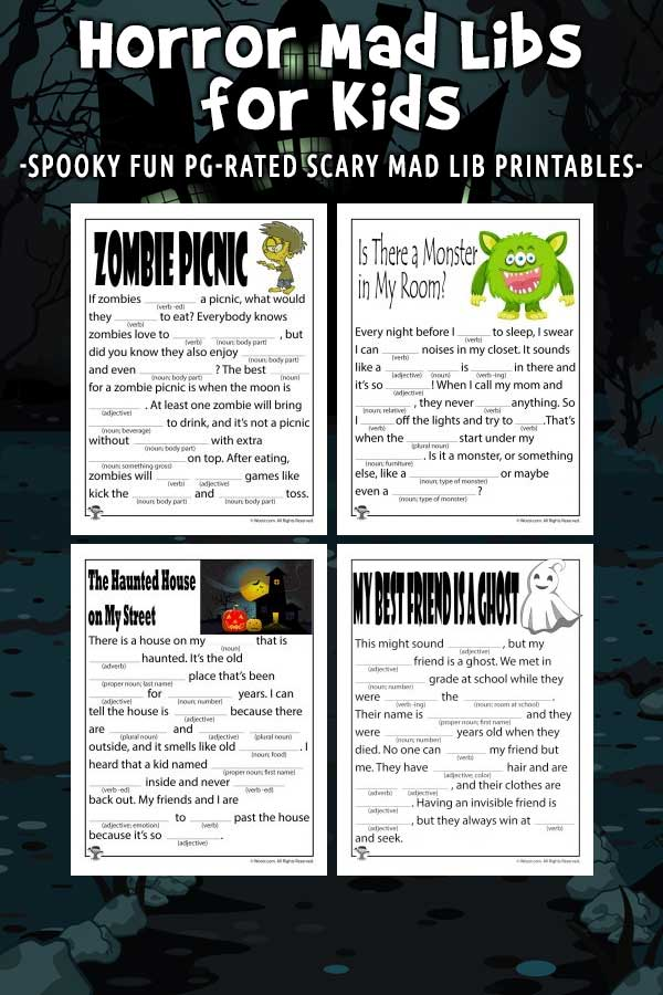 Horror Mad Libs For Kids Woo Jr Kids Activities Halloween Stories 