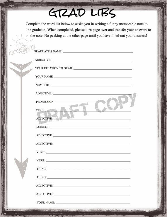 Image Result For Free Printable Graduation Mad Libs Graduation Party 