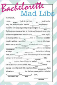 Items Similar To Custom Lingerie Mad Libs Wedding Bridal Shower