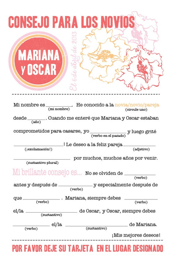 Items Similar To Spanish Version Mad Libs PDF FILE Print Yourself 