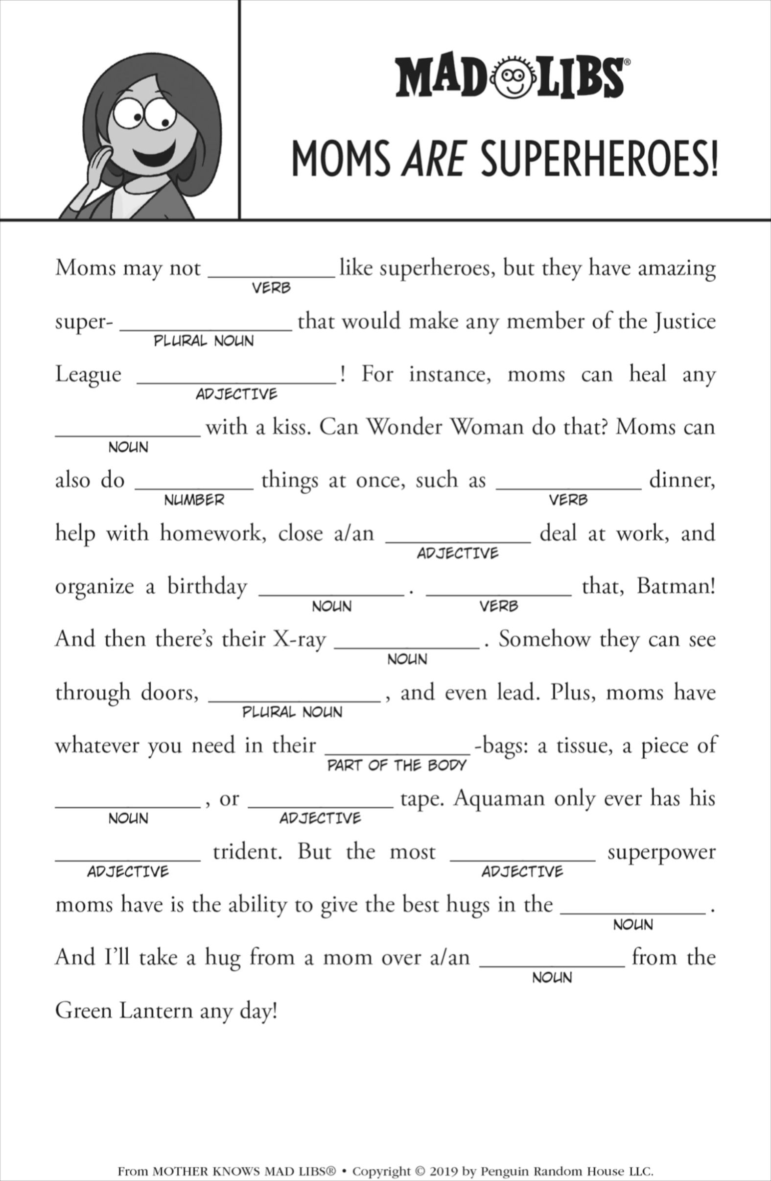 Free Printable Superhero Mad Libs 2023 - Printablemadlibs.com