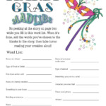 Mardi Gras Mad Libs Game Free Printable Mardi Gras Games Free