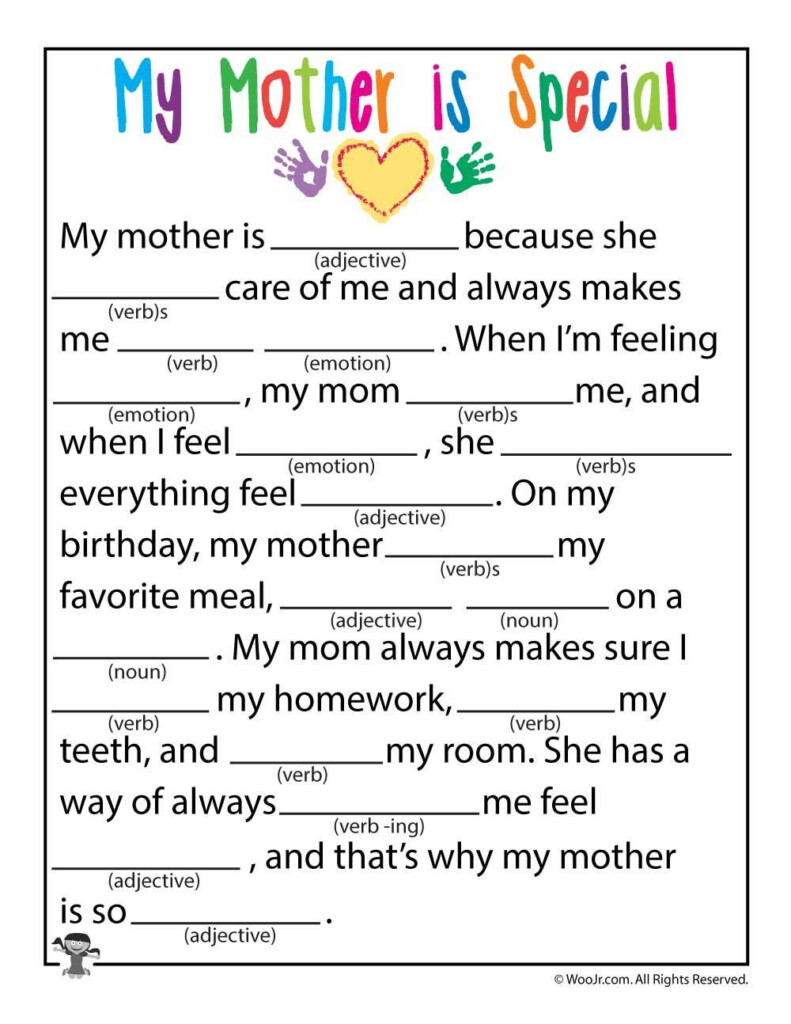 Mother Day Worksheets For Kindergarten Mother S Day Mad Libs In 2020 