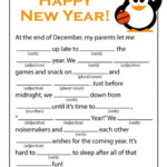 New Years Mad Libs Printable Games Happy New Year New Years Eve