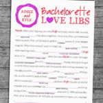 Personalized Bachelorette Mad Lib Printable Game Honeymoon Etsy