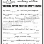 Printable Wedding Mad Lib A Fun Guest Book By WeddingsByJamie 15 00