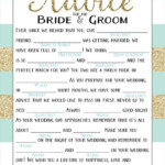Printable Wedding Mad Lib Shower Game Advice To The Bride And Groom
