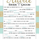 Printable Wedding Mad Lib Shower Game Advice To The Bride Etsy Gold