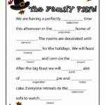 Thanksgiving Mad Lib The Family Trip Thanksgiving Mad Libs