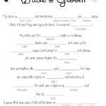 Wedding Mad Lib Game Printable By BlingSparklesOhMy On Etsy Wedding