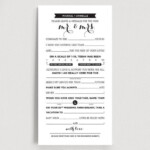 Wedding Mad Libs Printable Template Kraft Sign Mr And Mrs Etsy