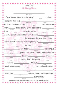 Wedding Mad Libs Proof