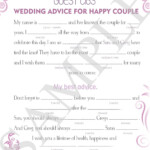 Wedding Mad Libs Wedding Activity For Guests Wedding Reception Games