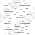 Wedding Vow Mad Libs Printable Digital File For Bridal Shower Etsy