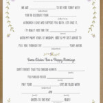 Wedding Vow Mad Libs Printable Wedding Vows