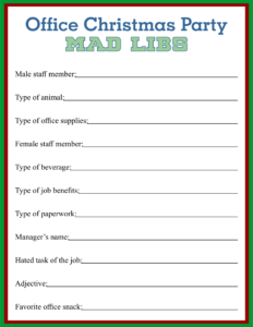 10 Best Office Mad Libs Printable Printablee