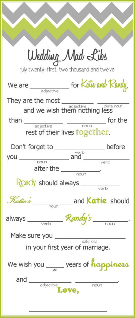 15 Mad Libs For Your Wedding BestBride101