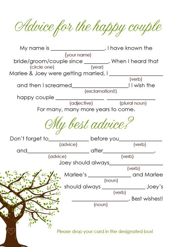 15 Mad Libs For Your Wedding BestBride101