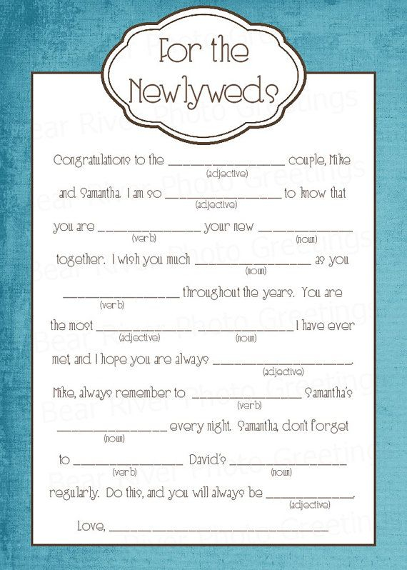 15 Mad Libs For Your Wedding BestBride101